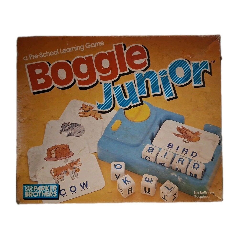 Boggle Junior, Preschool Learning Game, Parker Brothers, 1988 ~ COMPLETE